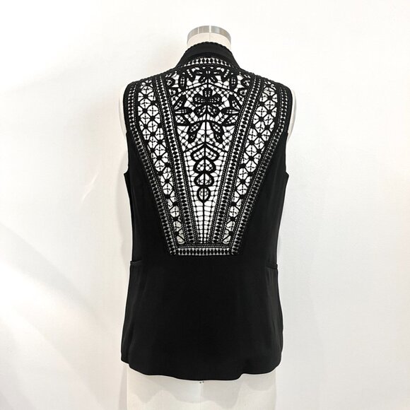 Kobi Halperin | Lace Back Rope Neck Detail Waistcoat - Black / Sz S - Picture 3 of 9